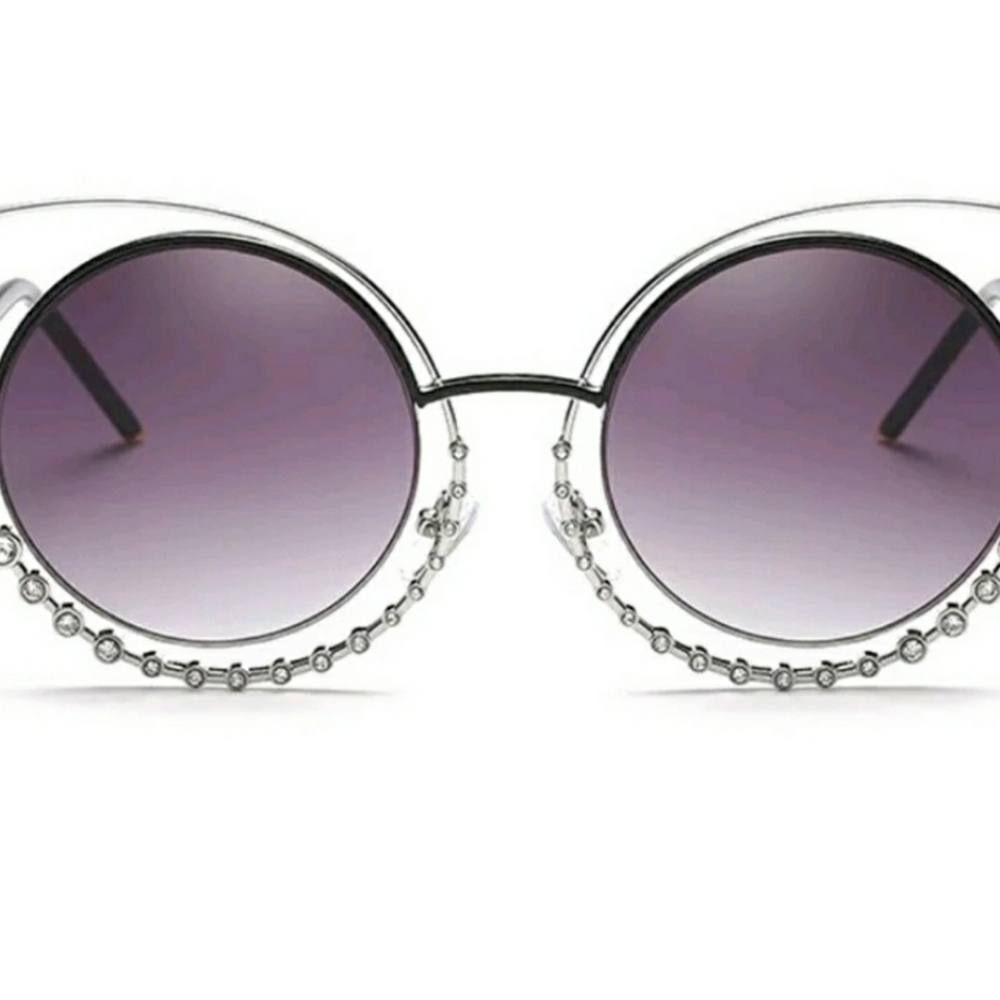 New Luxury Rhinestone Cateye Sunglasses - Picture 4 of 8
